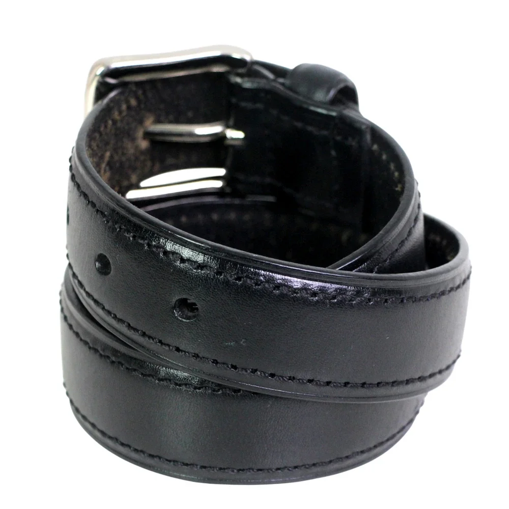 CLASSIC BLACK GENUINE LEATHER 1 1/4